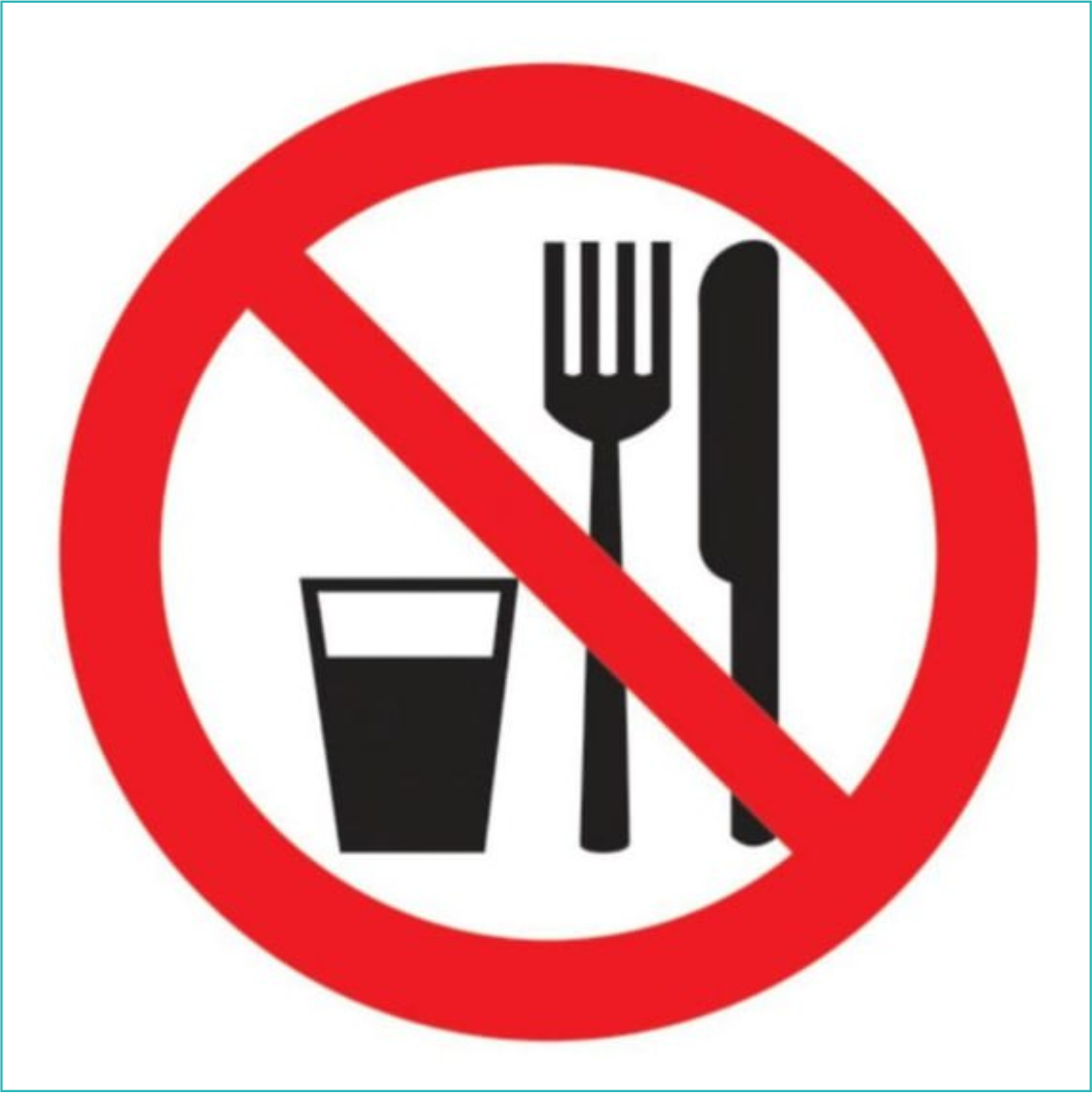 Наклейка "Вход с едой и напитками запрещен" (200х200мм)
