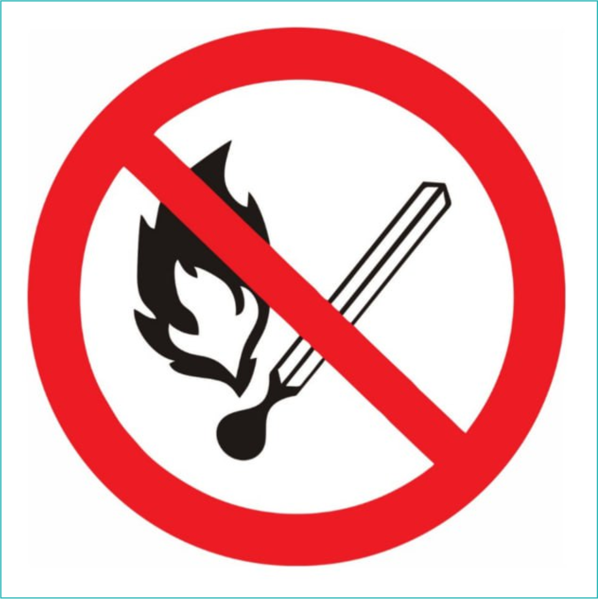 Наклейка "Запрещается пользоваться открытым огнем!" (200х200мм) - фото 1 - id-p114555968