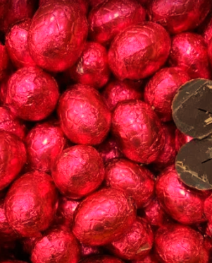 Шоколадные яйца (Красные) молочный шоколад   1кг