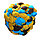 Помпонная фантазийная пряжа,  цветная желто-голубой, фото 4