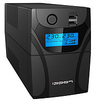 ИБП Ippon Back Power Pro II 800, 800VA, 480ВТ, AVR 162-290В, 4хС13, управление по USB, RJ-45, LCD, без
