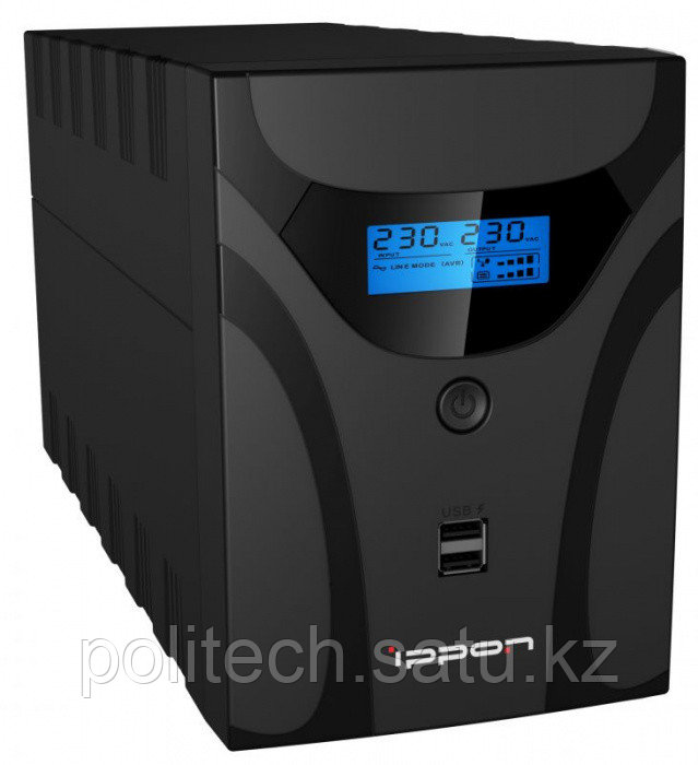 ИБП Ippon Smart Power Pro II 1600 Euro, 1600VA, 960Вт, AVR 162-290В, 4хEURO, управление по USB, RJ-45, LCD - фото 1 - id-p114511416