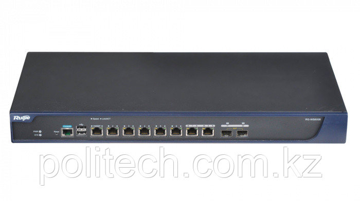 Контроллер Wi-Fi AP RUIJIE RG-WS6008 (6x1GbE; 2x1GbE/2xSFP combo ports 32AP 
- 224AP(448 wall AP) with license