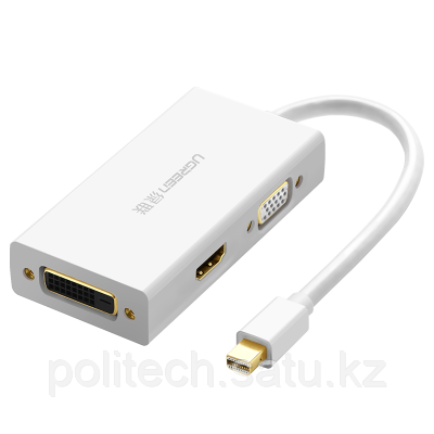 Конвертер Ugreen MD114 Mini DP To HDMI/ VGA/ DVI(24+1) Converter Black, 20418 - фото 1 - id-p114511817