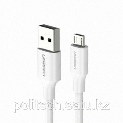 Кабель Ugreen US289 Micro USB Male To USB 2.0 A Male Cable 2M (White), 60143