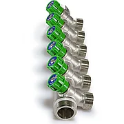 Жинақтағыш/Коллектор TIM 1"*3/4"-6 выхода с вентилями (3/12)