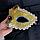 Венецианская маска Коломбина кружевная с брошью желтая, фото 2