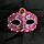 Венецианская маска Коломбина кружевная с брошью розовая, фото 3