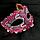 Венецианская маска Коломбина кружевная с брошью розовая, фото 2