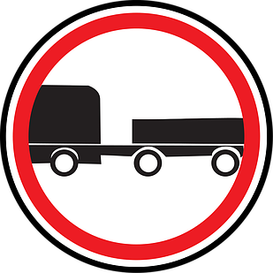 «Движение транспортных средств с прицепом запрещено».