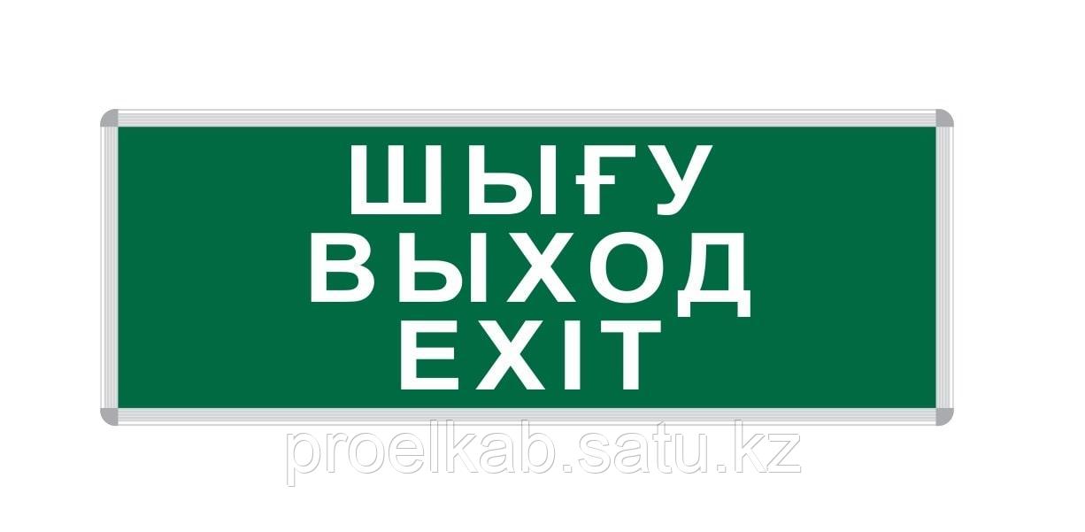 Пиктограмма "ШЫҒУ/ВЫХОД/EXIT" для LED ДБА EXIT 330x120 - фото 1 - id-p114563024