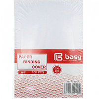 Обложка для переплета BASY "Z0041", А4 картон под кожу, 230 гр, белая