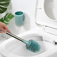 Ёршик для унитаза подвесной силиконовый 52 см голубой