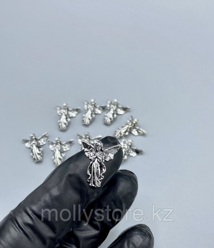Фигурки для ногтей объемные Ангел Серебро 10 шт - фото 2 - id-p114598495
