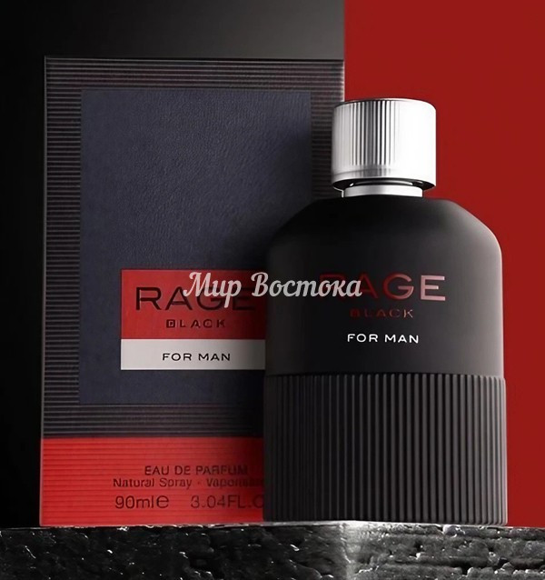 Парфюмерная вода Rage Black For Man Fragrance World (аналог Givenchy Gentleman, 100 мл, ОАЭ)