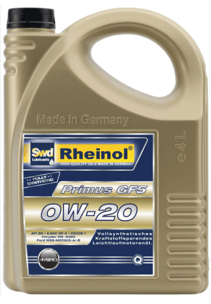 SwdRheinol Primus GF Plus 0W-20 -  Полностью синтетическое моторное масло 4 литра