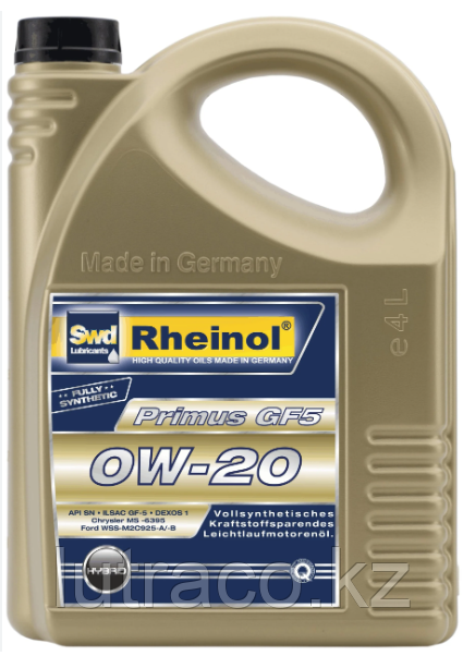 SwdRheinol Primus GF Plus 0W-20 - Полностью синтетическое моторное масло 4 литра - фото 1 - id-p114598813