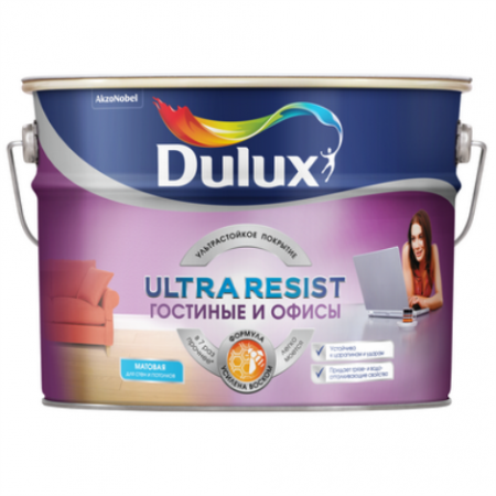 Краска Dulux Ultra Resist Гостиные и Офисы мат ВС 9л - фото 1 - id-p114600052