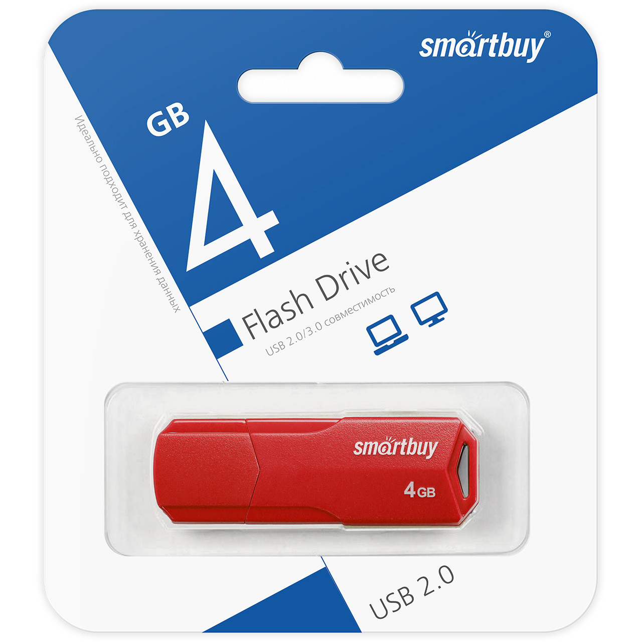 USB накопитель Smartbuy 4GB Clue Red