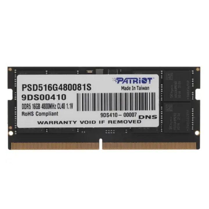 Модуль памяти Patriot Signature, PSD516G480081S, DDR5, SO-DIMM, 16Gb, 4800Mhz, CL40