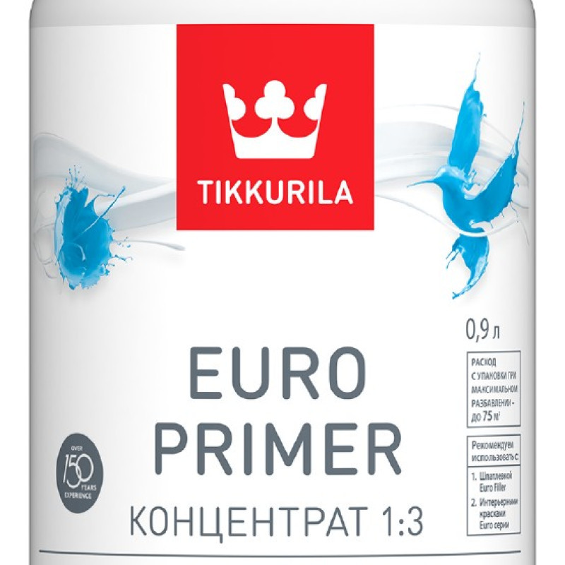 TIKKURILA Укрепляющая акрилатная грунтовка Euro Primer 0,9 л - фото 1 - id-p114614988