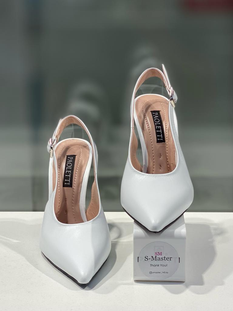 Туфли женские с открытой пяткой белого цвета "Paoletti". Стильная женская обувь. - фото 5 - id-p114615044