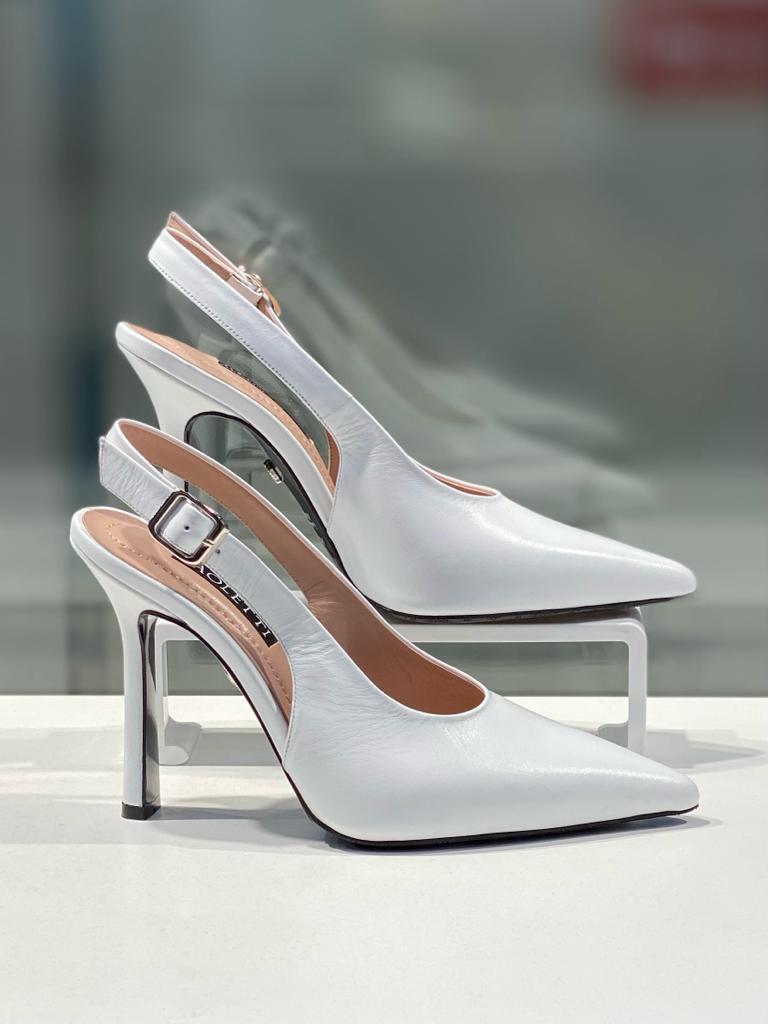 Туфли женские с открытой пяткой белого цвета "Paoletti". Стильная женская обувь. - фото 6 - id-p114615044
