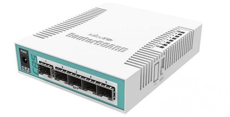 Сетевой коммутатор MikroTik CRS106-1C-5S Cloud Router Switch 5SFP, 1Combo 1000BASE-T/SFP