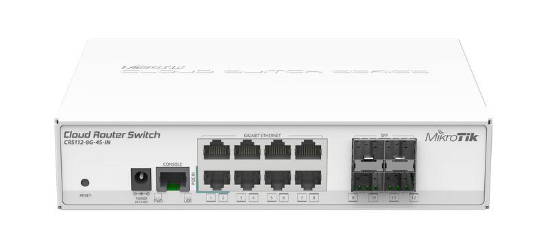 Сетевой коммутатор MikroTik CRS112-8G-4S-IN 8xGigabit LAN, 4xSFP, Router OS L5, desktop case - фото 1 - id-p114616391