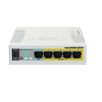 Сетевой коммутатор MikroTik RB260GSP RouterBOARD, PoE 4 порта, Passive PoE, 1 x SFP, 5 портов 10/10