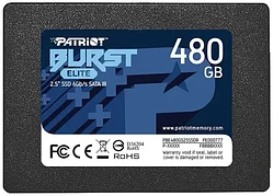 Твердотельный накопитель SSD 480 Gb SATA 6Gb/s Patriot Burst Elite PBE480GS25SSDR 2.5" 3D QLC