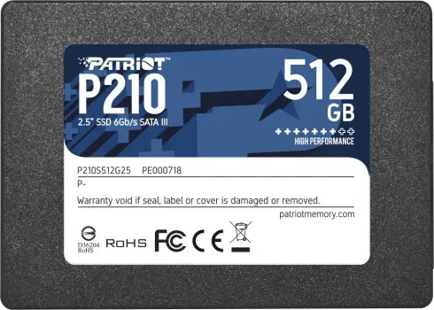 Твердотельный накопитель SSD 512 Gb SATA 6Gb/s Patriot P210 P210S512G25 2.5" 3D TLC