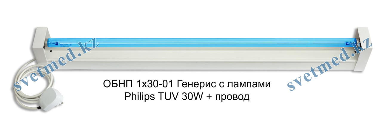 Облучатель бактер. настенный ОБНП 1х30-01 Генерис с лампой Philips TUV 30W + провод 3 м., фото 1