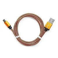 Кабель USB 2.0 Cablexpert CC-mUSB2oe1m  USB-MicroUSB  1м  нейлоновая оплетка  алюм разъемы  оранжев