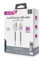 Кабель OLMIO HD  USB 2.0 - lightning  1.2м  2.1A  белый