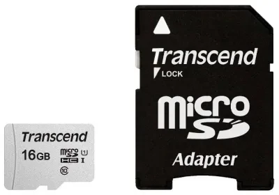 Карта памяти MicroSD 16GB Class 10 U1 Transcend TS16GUSD300S-A - фото 1 - id-p98606562
