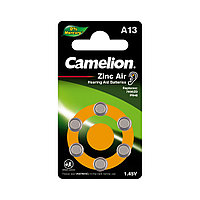 Батарейка CAMELION A13-BP6(0%Hg)  Zinc Air A13 1.45V 0% Ртути 6 шт. Блистер