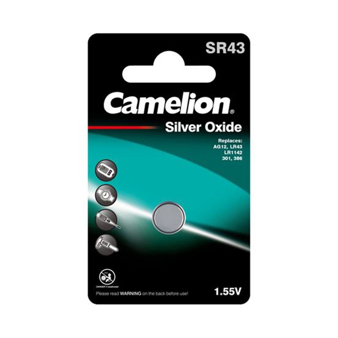 Батарейка CAMELION SR43-BP1(0%Hg) Silver Oxide 1.55V 0% Ртути 1 шт. Блистер - фото 1 - id-p76067116