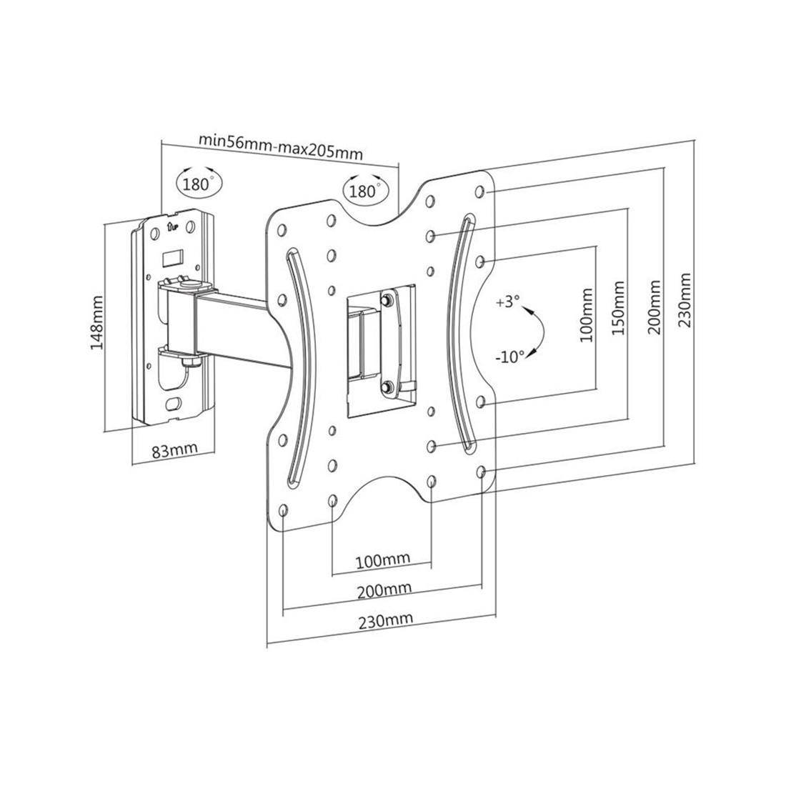 Кронштейн для ТВ и мониторов Brateck KLA27-221 23" до 42" - фото 2 - id-p92248918