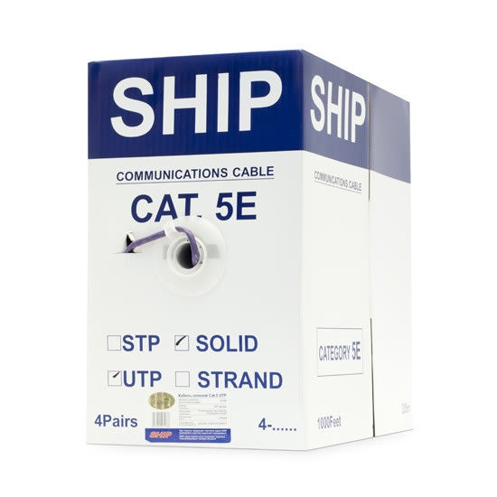 Кабель сетевой SHIP D108 Cat.5e UTP 30В 4x2x1/0.51мм LSZH 305 м/б (Огнеупорный Отличается низким - фото 3 - id-p103609006