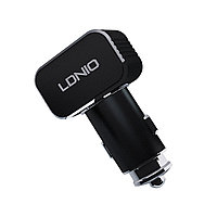 LDNIO C306 2*USB-A 18W 5V-3 автомобильдік зарядтау құрылғысы.6A Auto-Max найзағай кабелі (IPhone) 1м