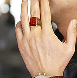 Перстень с камнем ''Golden red'' позолота, фото 4