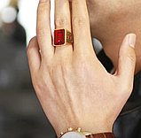 Перстень с камнем ''Golden red'' позолота, фото 3