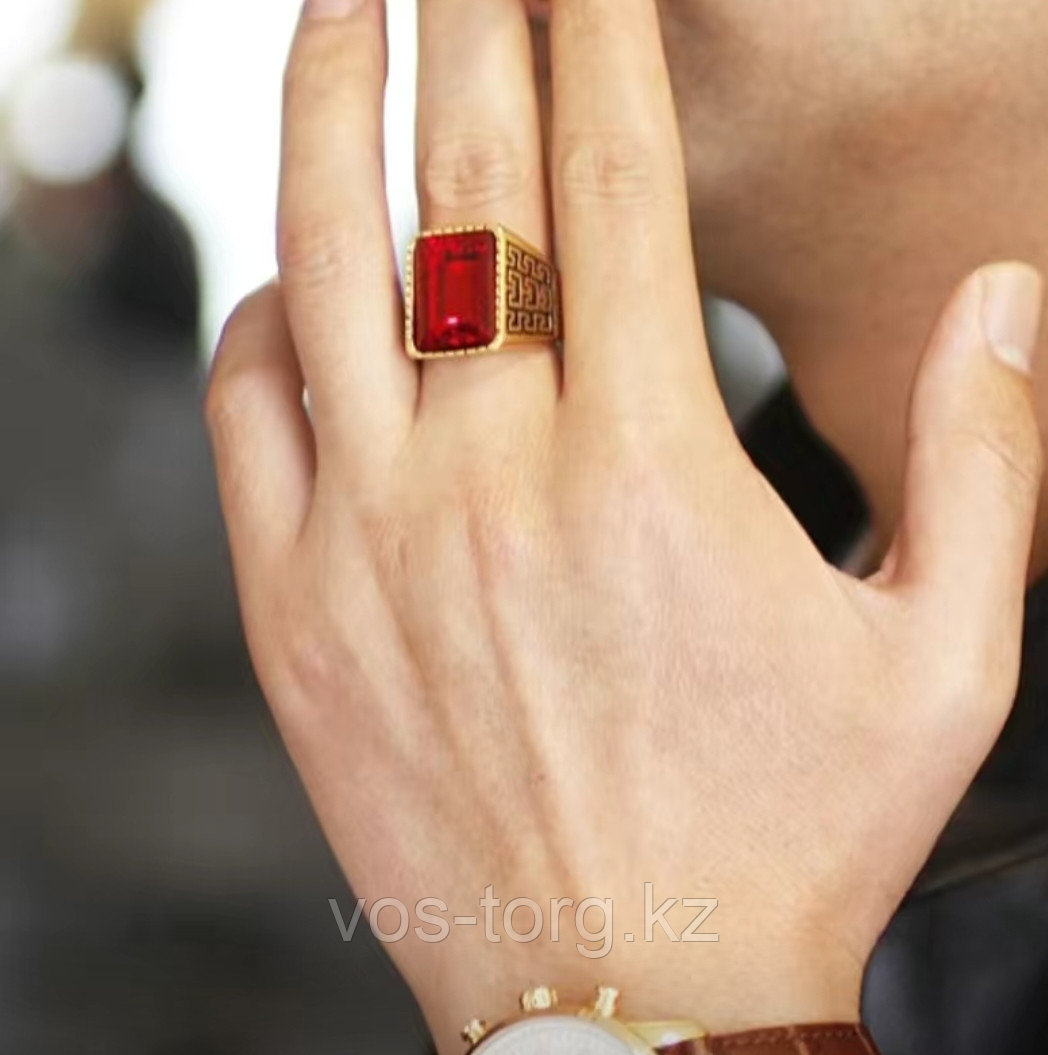 Перстень с камнем ''Golden red'' позолота - фото 4 - id-p114635459
