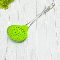 Шумовка с силиконовой рабочей частью неоново-зеленая