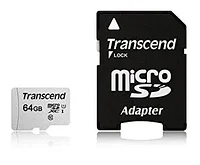 MicroSD жад картасы 64GB Class 10 U1 Transcend TS64GUSD300S-A