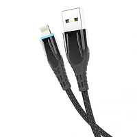 Кабель Olmio SmartLED USB 2.0 - lightning 1 2м 2.1A черный