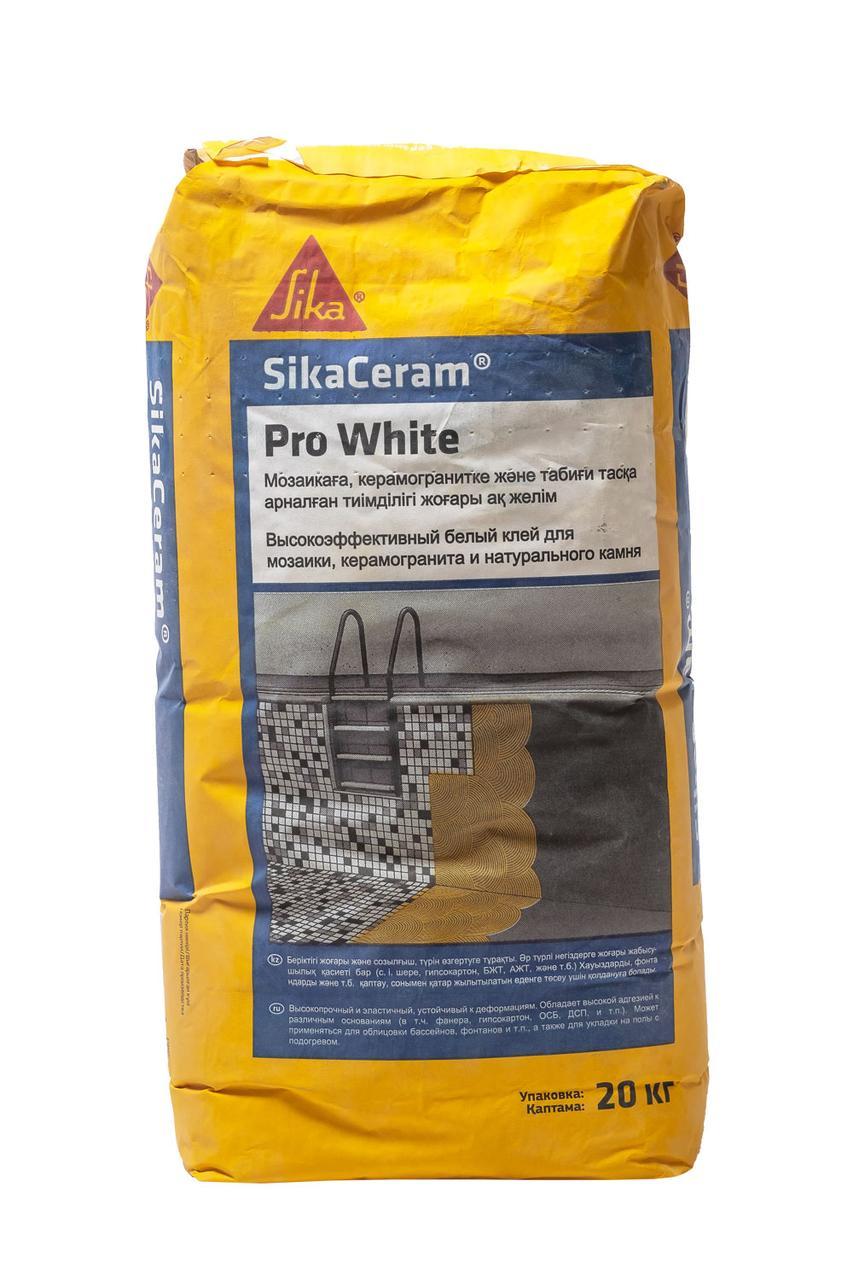 Плиточный клей SikaCeram Pro White KZ 20 кг - фото 1 - id-p114638540