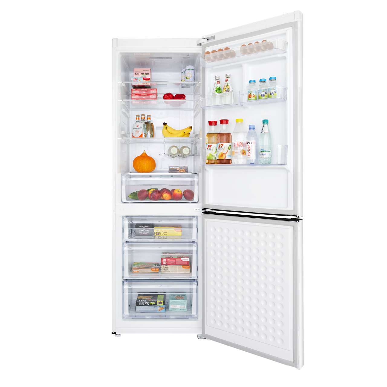 Холодильник-морозильник с инвертором MAUNFELD MFF187NFIW10 - фото 1 - id-p113524765