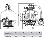 Фильтровальная установка Emaux FSF500 для бассейна (Производительность 11,1 м3/ч, моноблок), фото 8